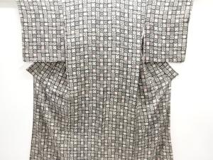 大正ロマン　錦紗格子に花模様着物